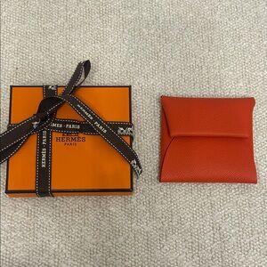 Hermes Bastia Change Purse Capucine and Mauve Sylvestre BNIB